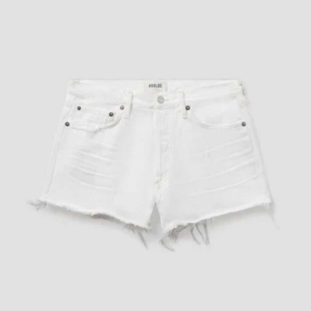 Agolde Parker Vintage Cutoff Shorts White (Repose)